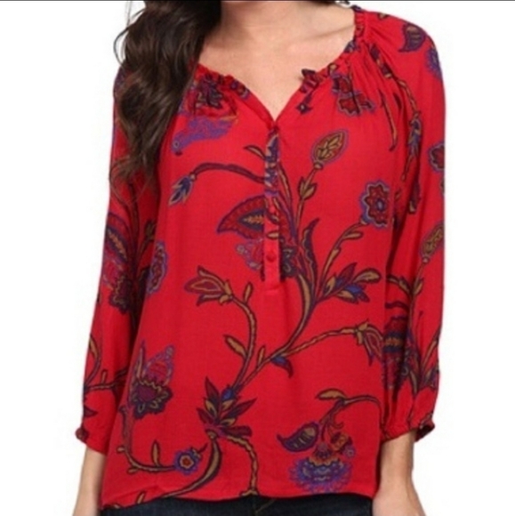 Lucky Brand Londynn Printed Peasant Blouse - Picture 1 of 8